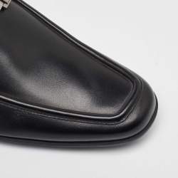 Pre Owned Salvatore Ferragamo Black Leather Slip On Loafers Size 41.5
