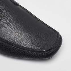 Salvatore Ferragamo Black Leather Gardel Slip On Loafers Size 41.5