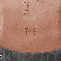 Pre Owned Salvatore Ferragamo Dark Brown Leather Gancini Slip On Loafers Size 41.5