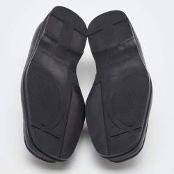 Pre Owned Salvatore Ferragamo Black Leather Gancini Slip On Loafers Size 41.5