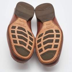 مملوكة مسبقًا Salvatore Ferragamo Brown Leather Gancini Penny Loafers Size 41.5