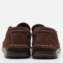 Salvatore Ferragamo Brown Suede Slip On Loafers Size 41.5