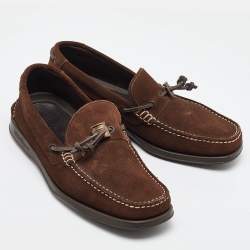 Salvatore Ferragamo Brown Suede Slip On Loafers Size 41.5
