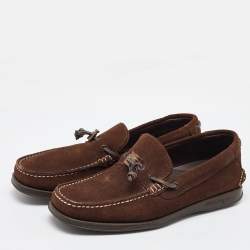 Salvatore Ferragamo Brown Suede Slip On Loafers Size 41.5