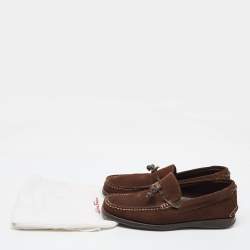 Salvatore Ferragamo Brown Suede Slip On Loafers Size 41.5