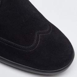 Pre Owned Salvatore Ferragamo Black Suede Lace Up Derby Size 41.5