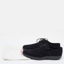 Pre Owned Salvatore Ferragamo Black Suede Lace Up Derby Size 41.5