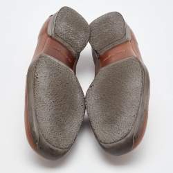 Salvatore Ferragamo Tan Leather Slip On Loafers Size 41.5