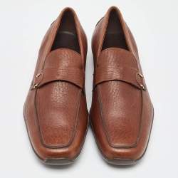 Salvatore Ferragamo Tan Leather Slip On Loafers Size 41.5
