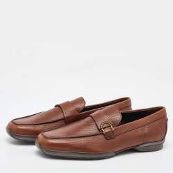 Salvatore Ferragamo Tan Leather Slip On Loafers Size 41.5
