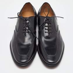 Salvatore Ferragamo Black Leather Lace Up Oxfords Size 41.5