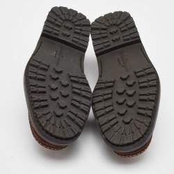 Pre Owned Salvatore Ferragamo Dark Brown Nubuck Leather Gancini Loafers Size 41.5