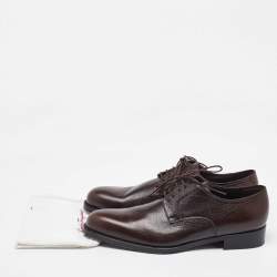 Salvatore Ferragamo Dark Brown Leather Lace Up Derby Size 41.5