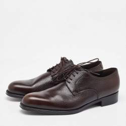 Salvatore Ferragamo Dark Brown Leather Lace Up Derby Size 41.5