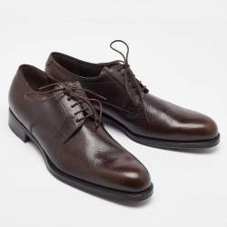 Salvatore Ferragamo Dark Brown Leather Lace Up Derby Size 41.5