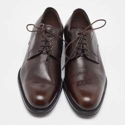Salvatore Ferragamo Dark Brown Leather Lace Up Derby Size 41.5