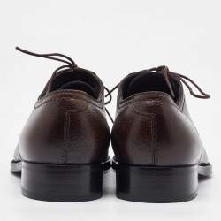 Salvatore Ferragamo Dark Brown Leather Lace Up Derby Size 41.5