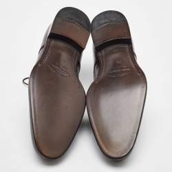 Salvatore Ferragamo Dark Brown Leather Lace Up Derby Size 41.5