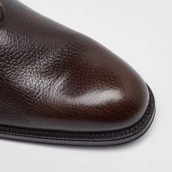 Salvatore Ferragamo Dark Brown Leather Lace Up Derby Size 41.5