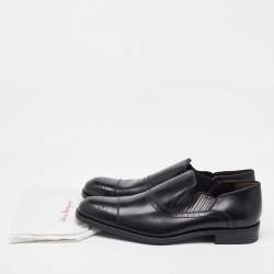 Salvatore Ferragamo Black Leather Slip On Loafers Size 41.5