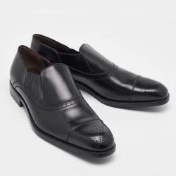 Salvatore Ferragamo Black Leather Slip On Loafers Size 41.5
