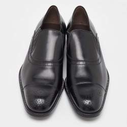 Salvatore Ferragamo Black Leather Slip On Loafers Size 41.5