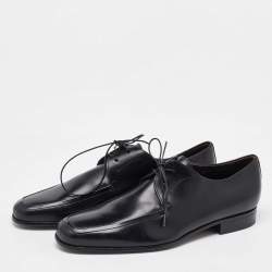 Salvatore Ferragamo Black Leather Lace Up Derby Size 41.5