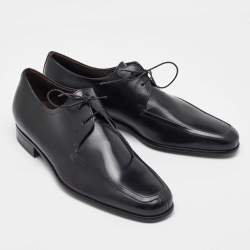 Salvatore Ferragamo Black Leather Lace Up Derby Size 41.5