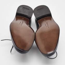 Salvatore Ferragamo Black Leather Lace Up Derby Size 41.5