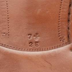 Pre Owned Salvatore Ferragamo Brown Leather Slip On Loafers Size 41.5