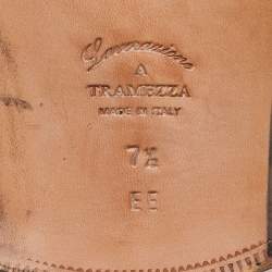 Pre Owned Salvatore Ferragamo Black Leather Lace Up Oxfords Size 41.5