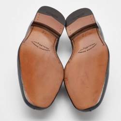 Pre Owned Salvatore Ferragamo Black Leather Gancini Loafers Size 41.5