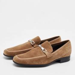Salvatore Ferragamo Beige Suede Slip On Loafers Size 41.5
