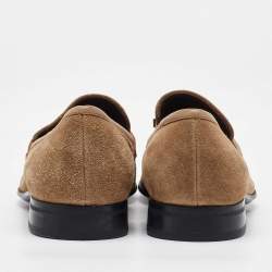 Salvatore Ferragamo Beige Suede Slip On Loafers Size 41.5