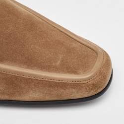 Salvatore Ferragamo Beige Suede Slip On Loafers Size 41.5