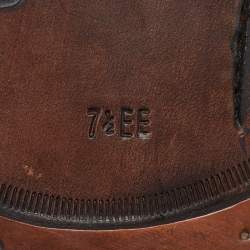 Pre Owned Salvatore Ferragamo Dark Brown Leather Gancini Slip On Loafers Size 41.5