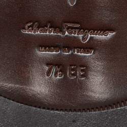 Pre Owned Salvatore Ferragamo Black Leather Lace Up Derby Size 41.5