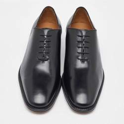 Salvatore Ferragamo Black Leather Lace Up Oxfords Size 41.5