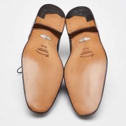 Pre Owned Salvatore Ferragamo Burgundy Leather Lace Up Derby Size 41.5