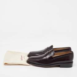 Pre Owned Salvatore Ferragamo Dark Brown Leather Penny Loafers Size 41.5