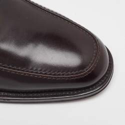 Pre Owned Salvatore Ferragamo Dark Brown Leather Penny Loafers Size 41.5