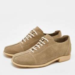 Salvatore Ferragamo Beige Suede Lace Up Oxfords Size 41.5
