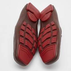 Pre Owned Salvatore Ferragamo Dark Brown Leather Gancini Loafers Size 41.5