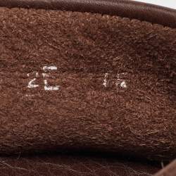 Pre Owned Salvatore Ferragamo Dark Brown Leather Gancini Loafers Size 41.5