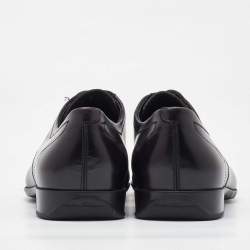 Pre Owned Salvatore Ferragamo Black Leather Lace Up Derby Size 41.5