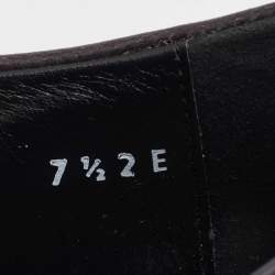 Pre Owned Salvatore Ferragamo Black Leather Lace Up Derby Size 41.5