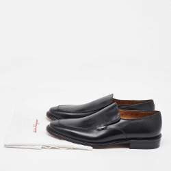 Salvatore Ferragamo Black Leather Slip On Penny Loafers Size 41.5
