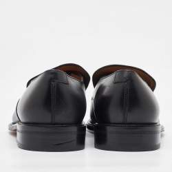 Salvatore Ferragamo Black Leather Slip On Penny Loafers Size 41.5