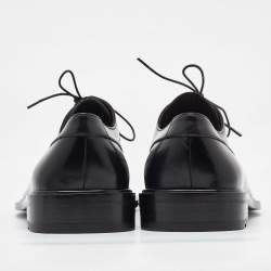 Pre Owned Salvatore Ferragamo Black Leather Lace Up Derby Size 41.5