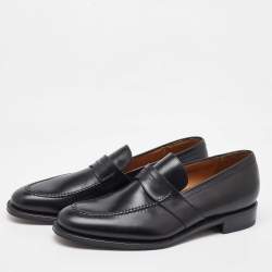Salvatore Ferragamo Black Leather Slip On Penny Loafers Size 41.5